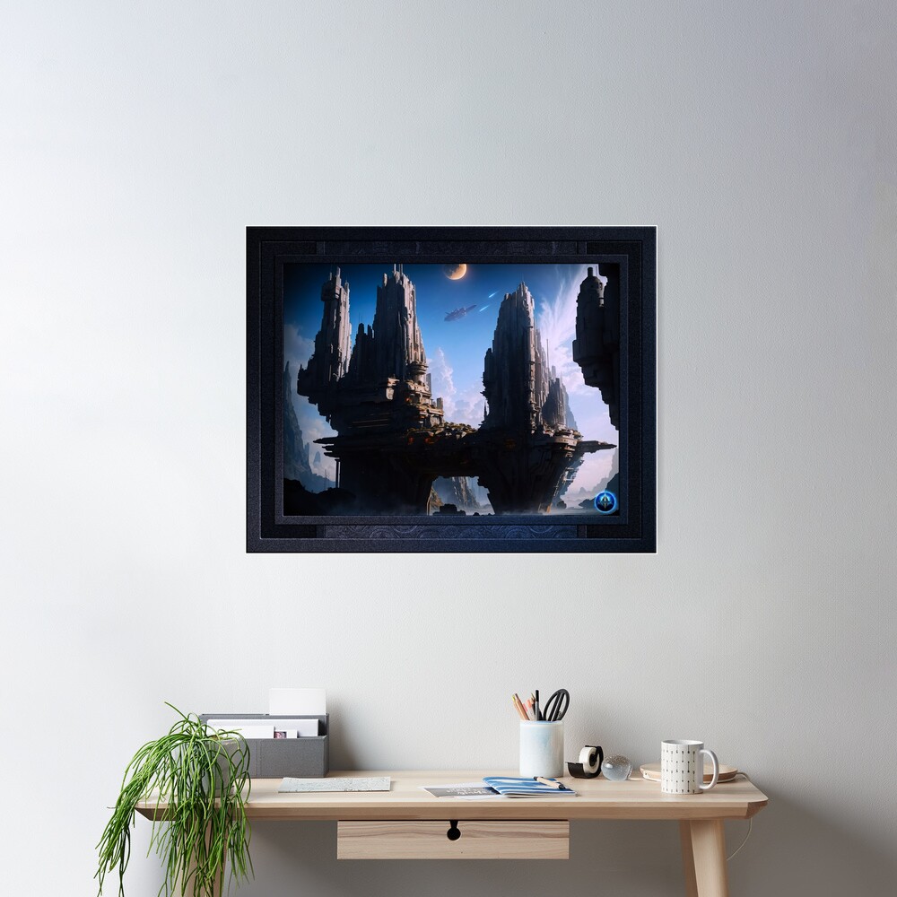 The Crimelunn Outpost On Signai 7 AI Concept Art by Xzendor7 - The Astounding Power Of The Federation 2 The Crimelunn Outpost On Signai 7 Sci-Fantasy AI Concept Art by Xzendor7 Wall Decor Poster