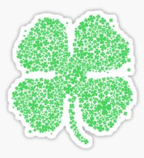 Pegatina Camisa verde del trébol de cuatro hojas Camisa del trébol del día de St Patricks