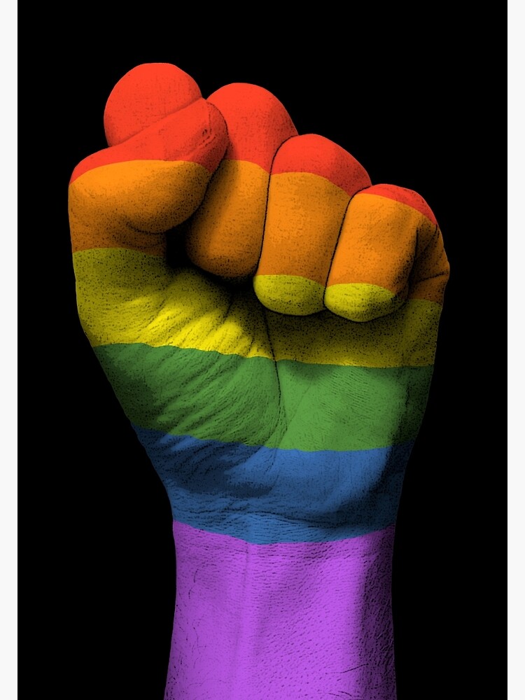 Gay Pride Rainbow Flag On A Raised Clenched Fist Poster By