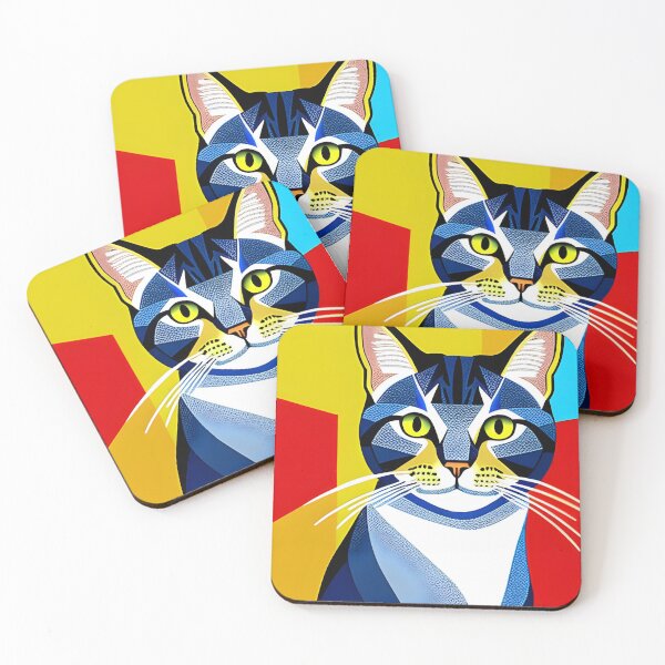 Item preview, Cat Design with vibrant colors designed and sold by varodesign.