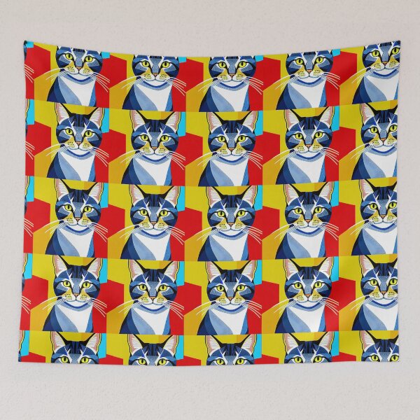 Item preview, Cat Design with vibrant colors designed and sold by varodesign.