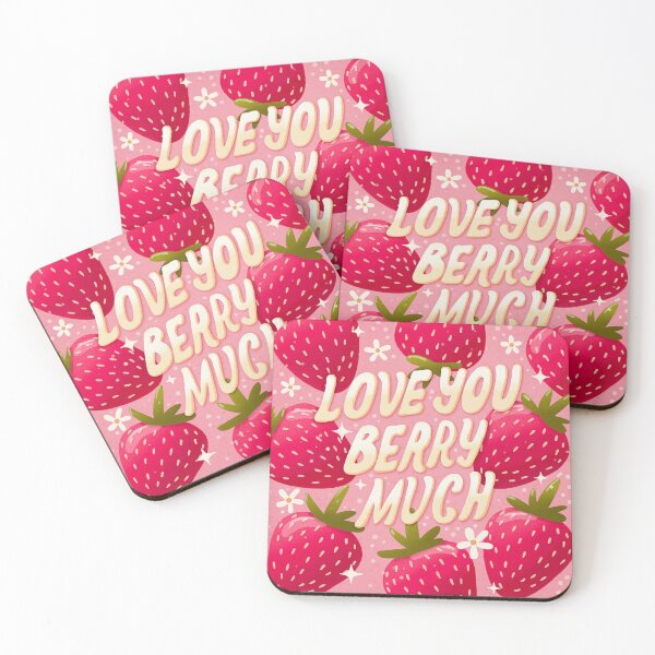 Item preview, Love you berry much - strawberries lettering designed and sold by BlueLela.
