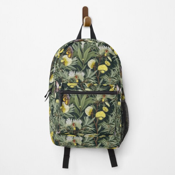 Item preview, Beautiful Native Australian wallpaper for bookcovers and homewares. Floral blooms of wattle and eucalypt leaves with butterflies and insects 8 designed and sold by NatTex.