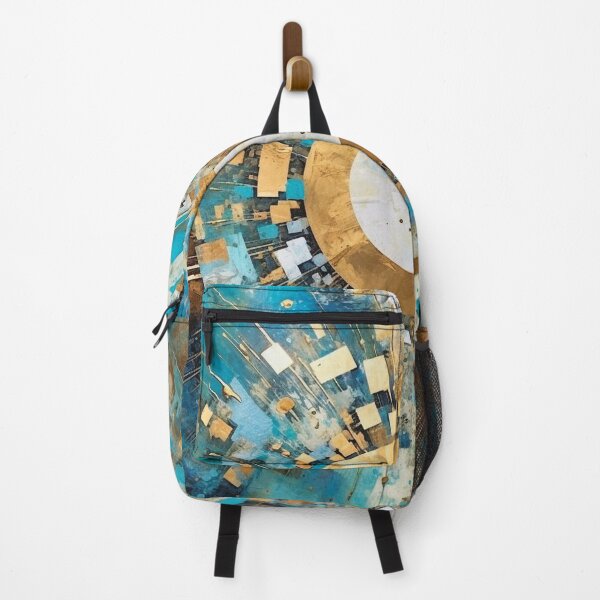 Item preview, Abstract Modern Shapes Painting (Teal, Gold) designed and sold by Cygnus-Designs.