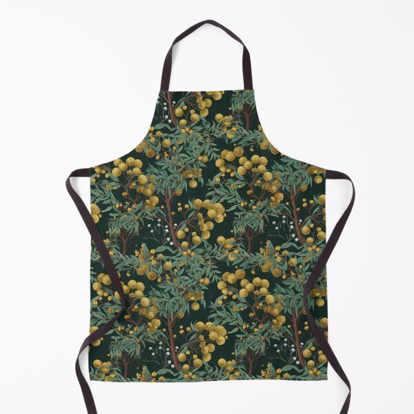 Item preview, Beautiful Native Australian wallpaper for bookcovers and homewares. Floral blooms of wattle and budding eucalypt leaves on dark background 3 designed and sold by NatTex.