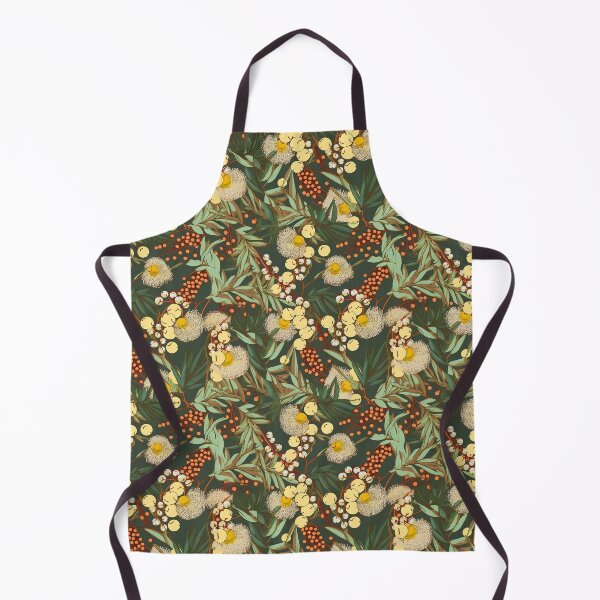Item preview, Beautiful Native Australian wallpaper for bookcovers and homewares. Floral blooms of wattle and budding eucalypt leaves on dark background 5 designed and sold by NatTex.