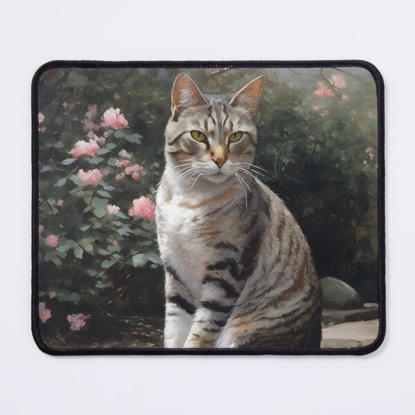 Item preview, Striped Tabby Cat in the Garden designed and sold by Marvel Selke.