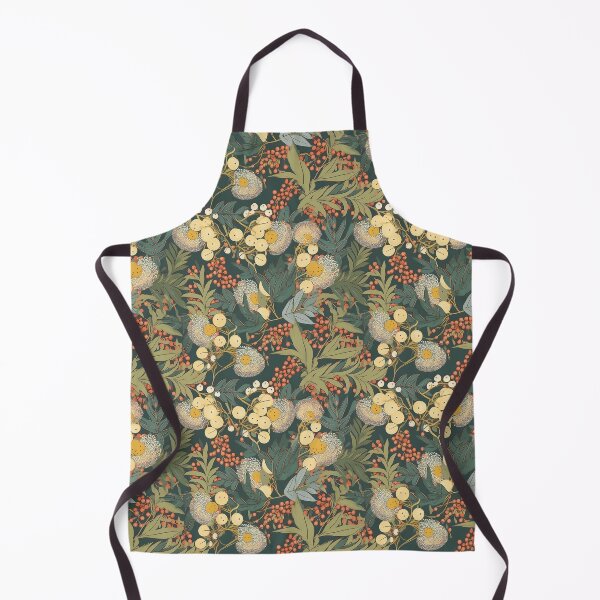 Item preview, Beautiful Native Australian wallpaper for bookcovers and homewares. Floral blooms of wattle and budding eucalypt leaves on dark background 7 designed and sold by NatTex.