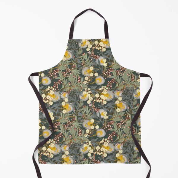 Item preview, Beautiful Native Australian wallpaper for bookcovers and homewares. Floral blooms of wattle and budding eucalypt leaves on dark background 8 designed and sold by NatTex.