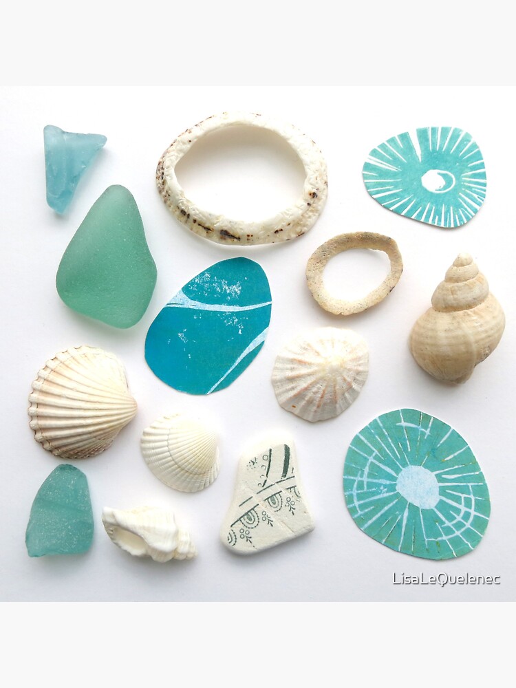 Thumbnail 3 of 3, Sticker, Shore finds collection aqua designed and sold by LisaLeQuelenec.