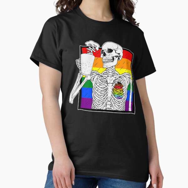 Item preview, Goth Skeleton Coffee Gay Lesbian Pride Human Heart Lgbt Ally designed and sold by noiabinhyenn.