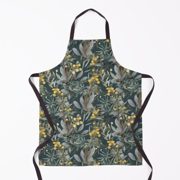 Item preview, Beautiful Native Australian wallpaper for bookcovers and homewares. Floral blooms of wattle and budding eucalypt leaves on dark background 10 designed and sold by NatTex.