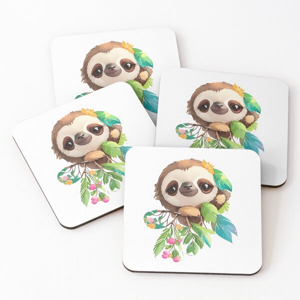 Item preview, Cute Sloth Sticker Animal Digital Tiny Sloth Clipart designed and sold by PrintfulClipart.