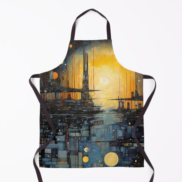 Item preview, A Piece Of Art Of A City And Stars, In The Style Of Dark Cyan And Light Amber designed and sold by GiveMeMood.
