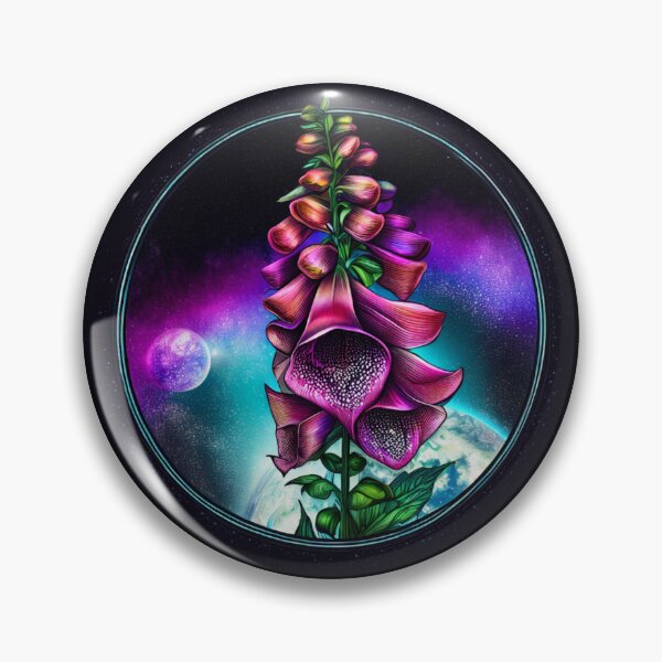 Item preview, Digitalis purpurea, Foxglove, Galaxy Space, Botanical Art designed and sold by VENENUMBOTANICA.