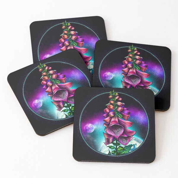 Item preview, Digitalis purpurea, Foxglove, Galaxy Space, Botanical Art designed and sold by VENENUMBOTANICA.
