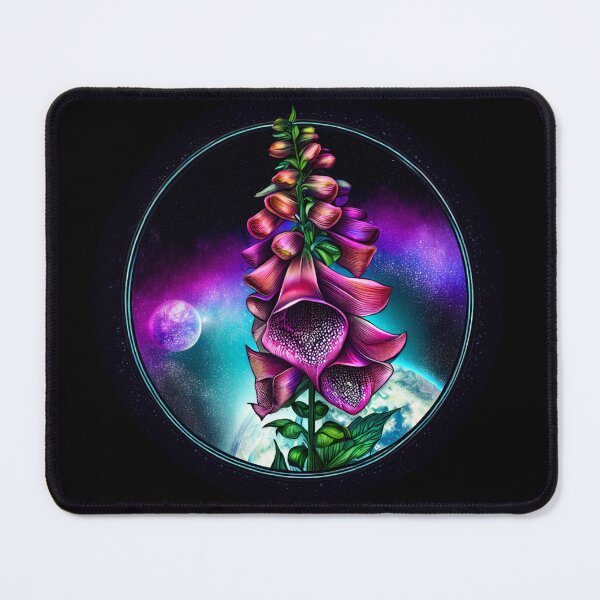 Item preview, Digitalis purpurea, Foxglove, Galaxy Space, Botanical Art designed and sold by VENENUMBOTANICA.