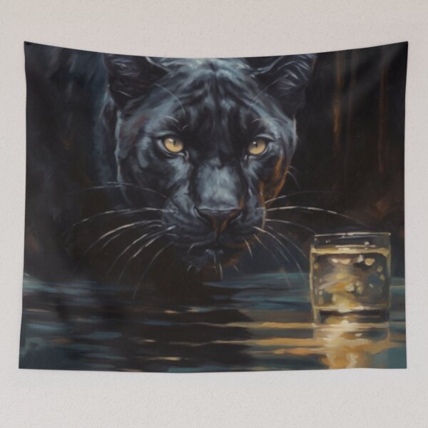 Item preview, Oil painting of a black panther designed and sold by SPECTRA005.