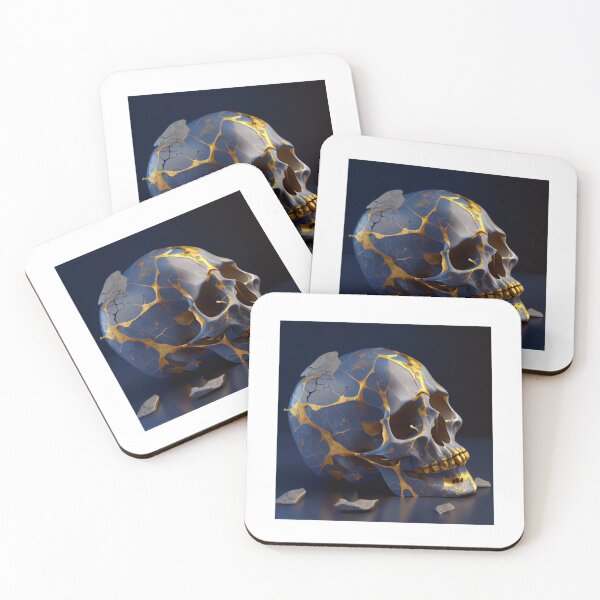 Item preview, Kintsugi skull, Skull Art, Skull Wall designed and sold by ArtFashionInek.
