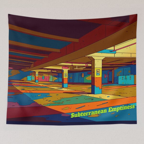 Item preview, Subterranean Emptiness - Retro Deserted Basement Parking Lot designed and sold by liminal-concept.