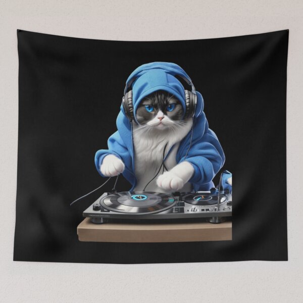 Item preview, Music lover cool dj cat designed and sold by Kashear.