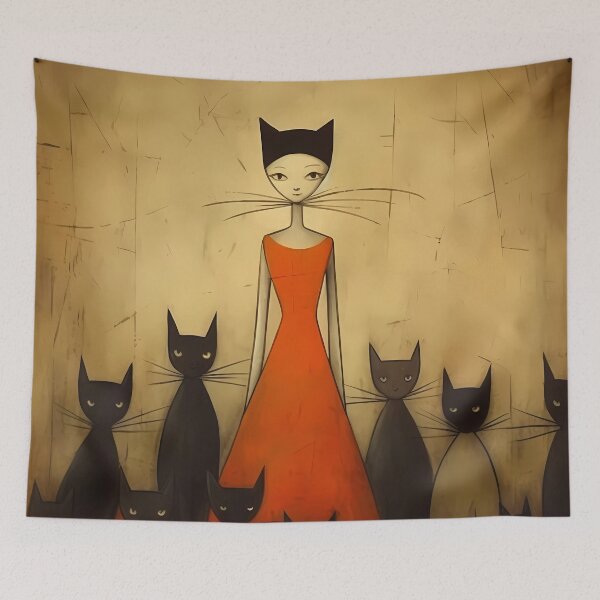 Item preview, Cave Art Cat Lady designed and sold by KateAndersonLTD.