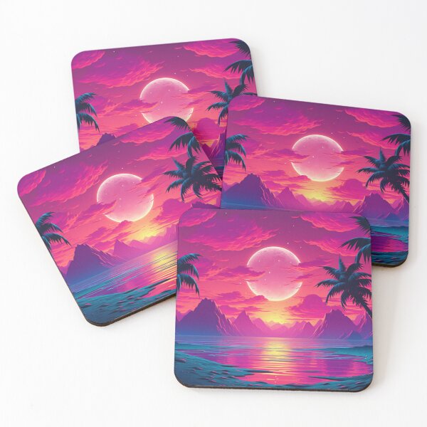Item preview, 80s Synthwave Paradise Beach designed and sold by Nightarcade.