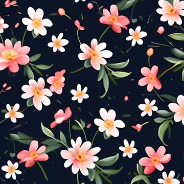 Artwork thumbnail, Flower Power Seamless Pattern Print Type R by Muangluang