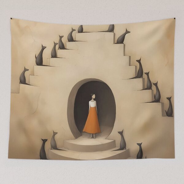 Item preview, Cave Art Cat Lady designed and sold by KateAndersonLTD.