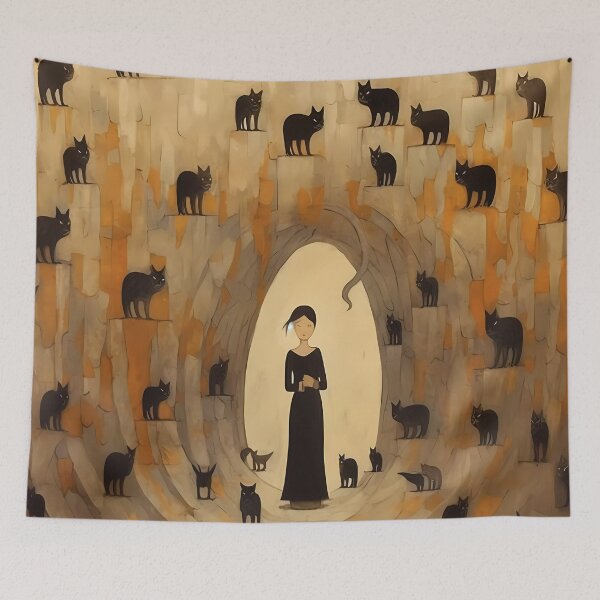 Item preview, Cave Art Cat Lady designed and sold by KateAndersonLTD.