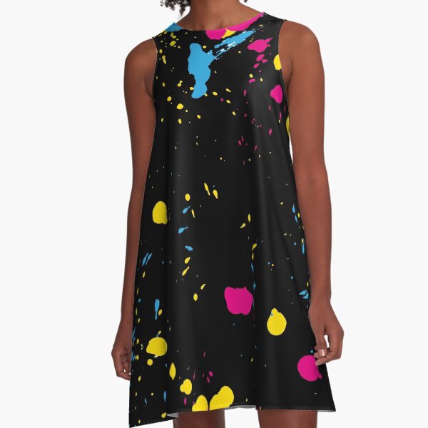Love the 80s Paint Splash A-Line Dress
