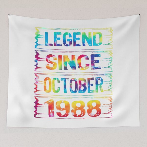 Item preview, October 34 Years Old Since 1988 34th Birthday 	 Tie Dye 	 	 designed and sold by cnljdtzaoo0.