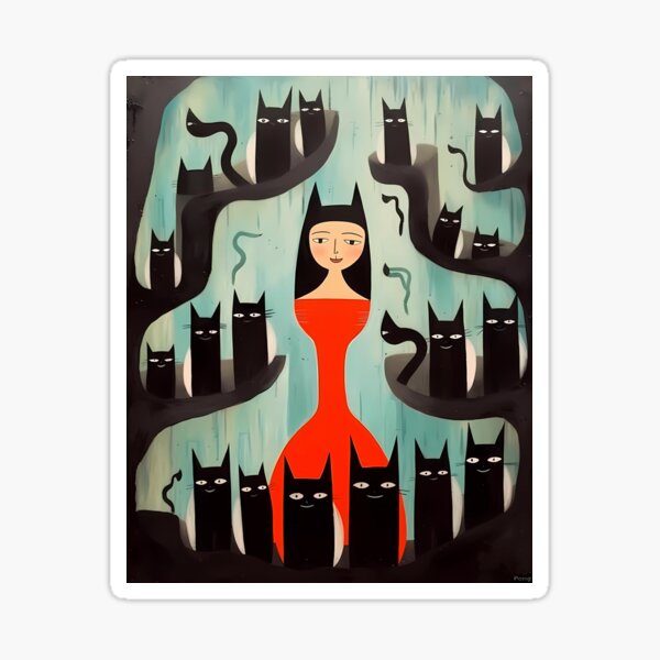 Item preview, Cave Art Cat Lady designed and sold by KateAndersonLTD.
