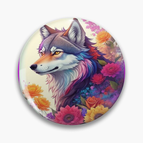 Artikelvorschau, Wolf mit Blumen entworfen und verkauft von Angelle55.