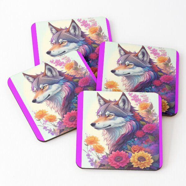 Item preview, Wolf With Flowers designed and sold by Angelle55.