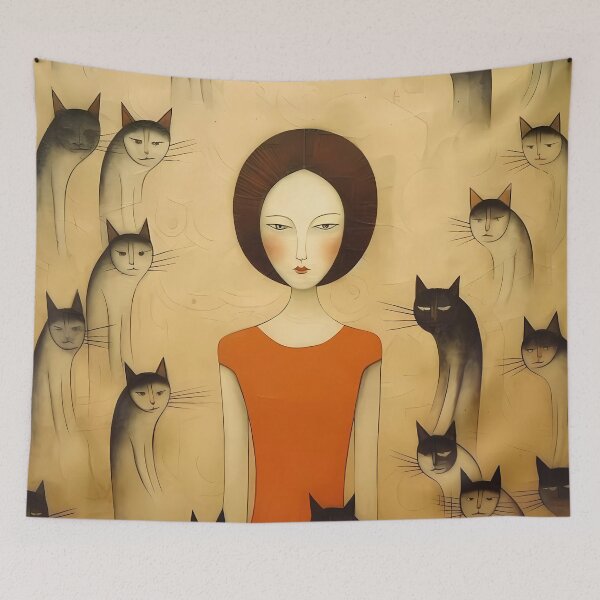 Item preview, Cave Art Cat Lady designed and sold by KateAndersonLTD.