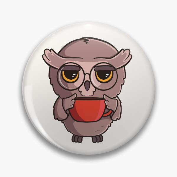 Item preview, Cute cartoon owl with a cup of tea or coffee designed and sold by Viktoriia.