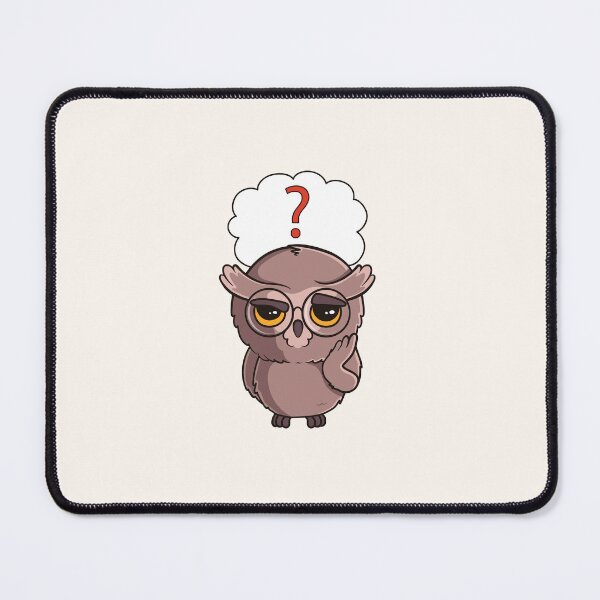 Item preview, Cute cartoon owl with question mark in speech bubble. Thoughtful owlet designed and sold by Viktoriia.