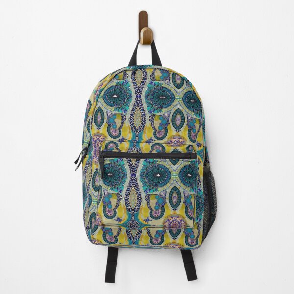 Item preview, Yellow Teal Blue Fabric Pattern designed and sold by CoryAcornArt.