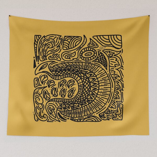 Item preview, NaKa serpent in sea colorless doodle art ,paint a picture on the gold plan designed and sold by pisek8924.