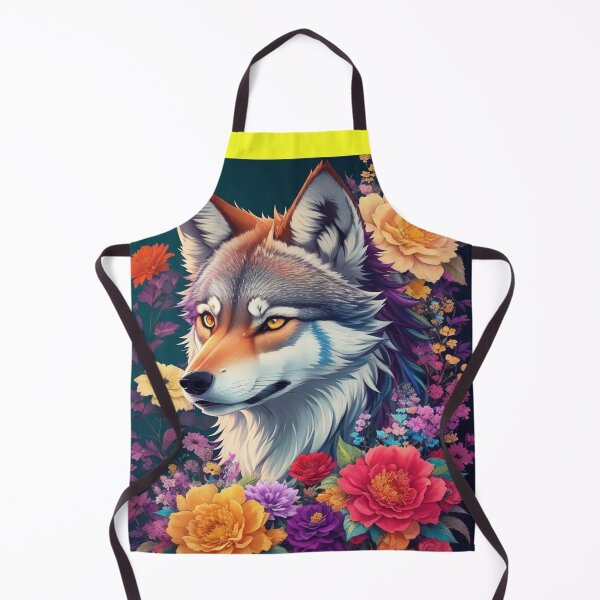 Item preview, Colorful Wolf With Flowers designed and sold by Angelle55.
