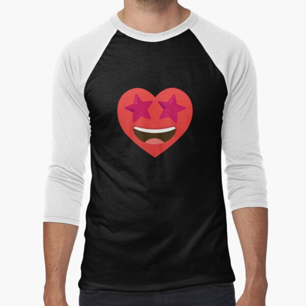 WHITE T SHIRT WITH RED HEART WITH EYES MOTIF