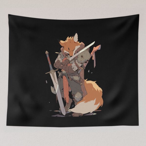 Item preview, Cute Fox Fighter - Graphic For Dungeons and Dragons Fans, Kids and Adults designed and sold by Dungeon-Heaven.