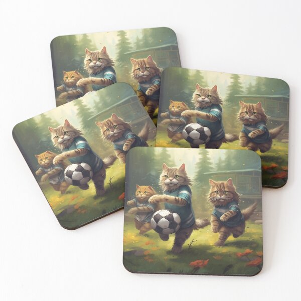 Item preview, Brother Cats Are Playing Soccer in the Forest designed and sold by BDMeow.