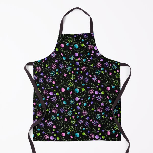 Artikelvorschau, Pattern Spaceketdesign leuchtende Blumen auf schwarzen Hintergrund entworfen und verkauft von Spaceketdesign.