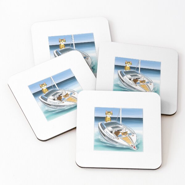 Item preview, Cats piloting a motor boat designed and sold by cesavision.