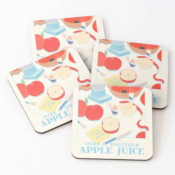 Item preview, Creative Juice Art Print, Fruit Juice Illustration, Kitchen Wall Print, Apple Juice, Cute, French designed and sold by peachcakecanvas.