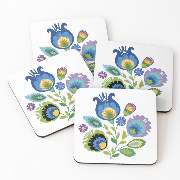 Item preview, Polish Floral Dark Blue Papercut Design designed and sold by Barbara Pixton.