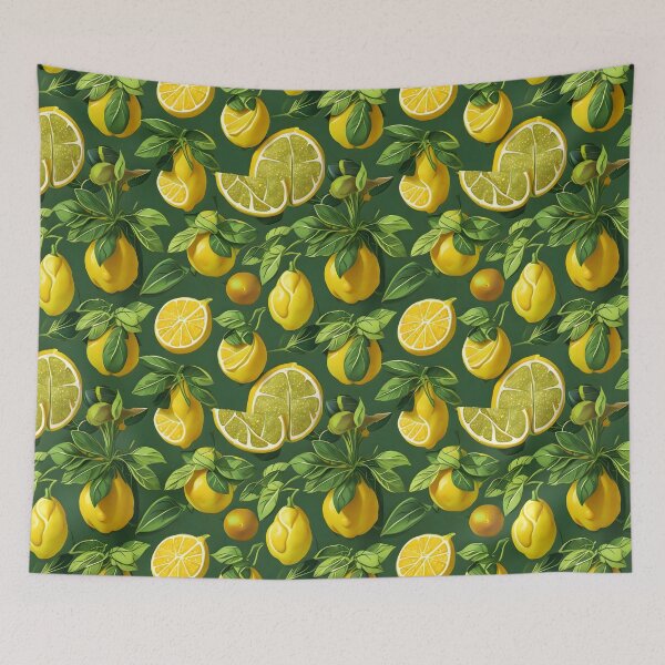 Item preview,  Lemon and green pattern  designed and sold by Lorredraw.