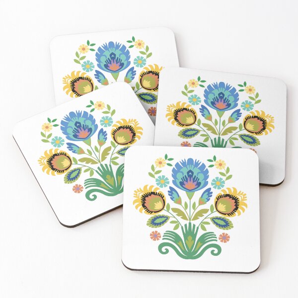 Item preview, Polish Floral Azure Blue Papercut Design designed and sold by Barbara Pixton.
